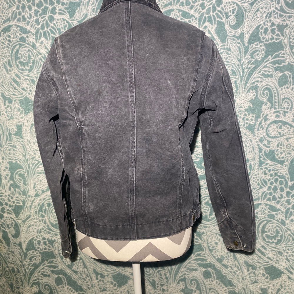 Vintage Carhartt WJ097 PTL Detroit Jacket Womens Sherpa Lined Size S Petrol Gray - Picture 4 of 11